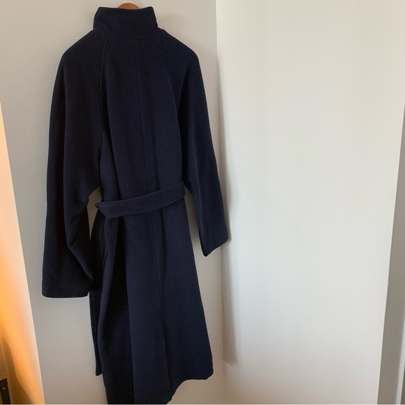 & OTHER STORIES Manteco Relaxed Belted Wool Coat Navy Size US 10 Rare Find! - Picture 10 of 15